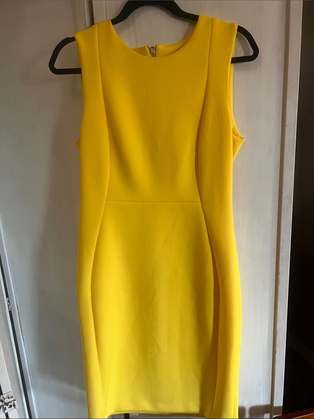 Calvin Klein Classic Yellow Sheath tank Dress sz 10